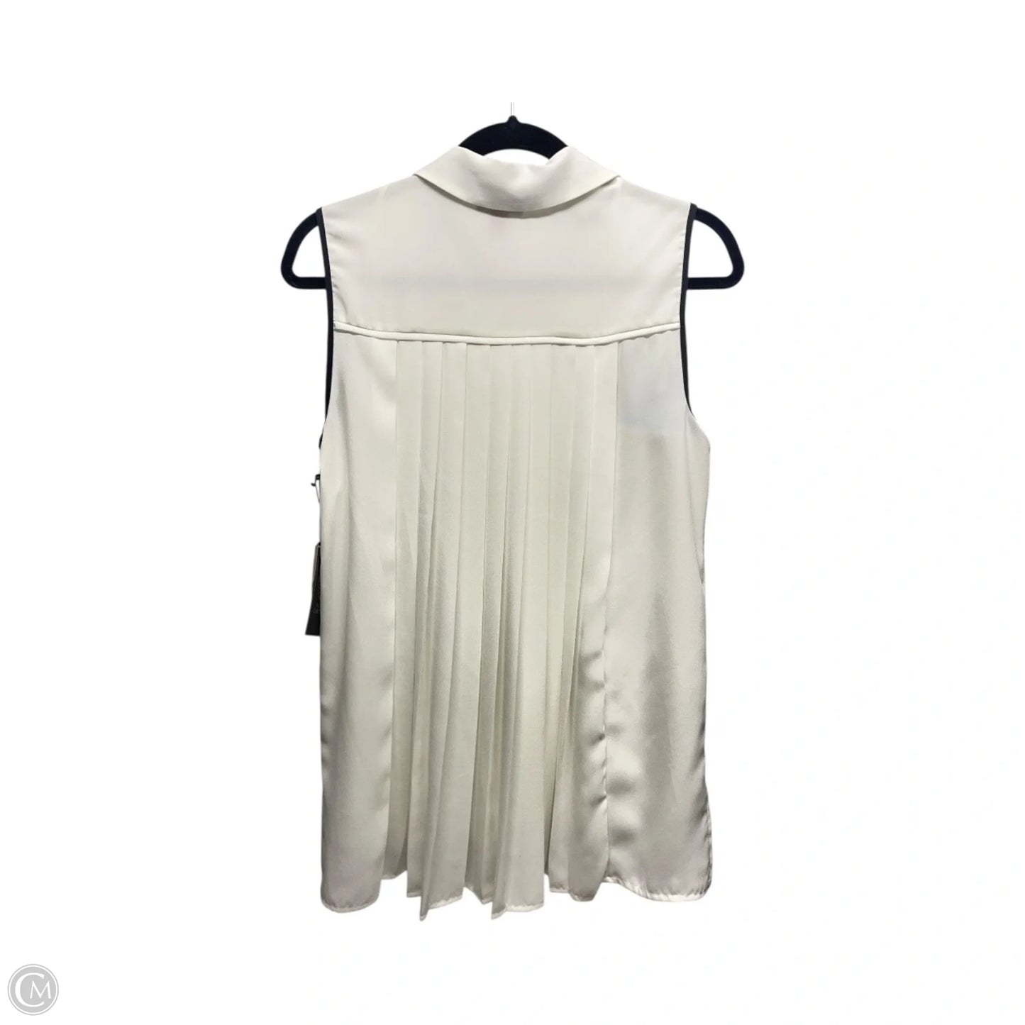 Blouse Sleeveless By Vince Camuto In Black & Cream, Size: Xs