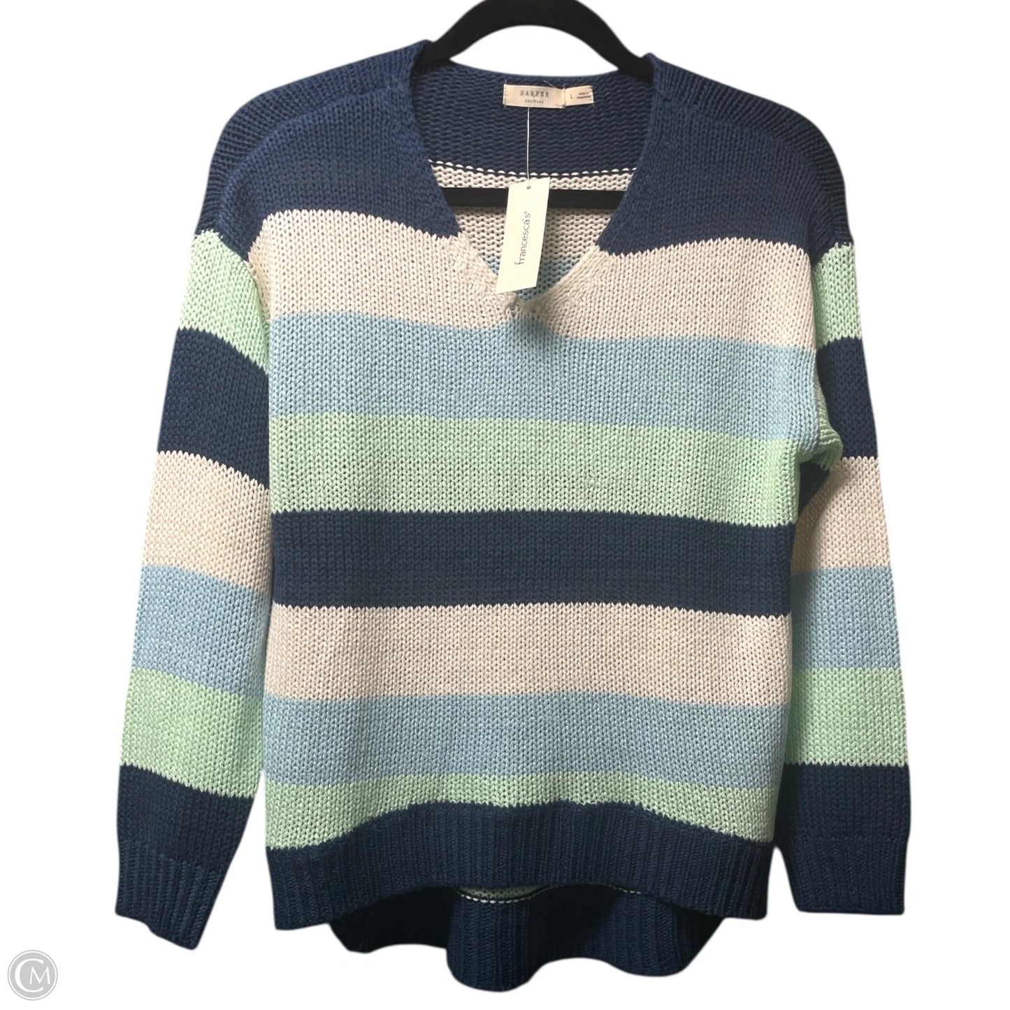 Sweater By Harper In Striped Pattern, Size: L