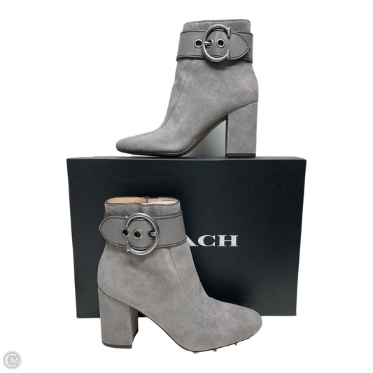 Boots Designer By Coach In Grey