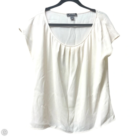 Top Short Sleeve Luxury Designer By St John Collection In Cream, Size: L