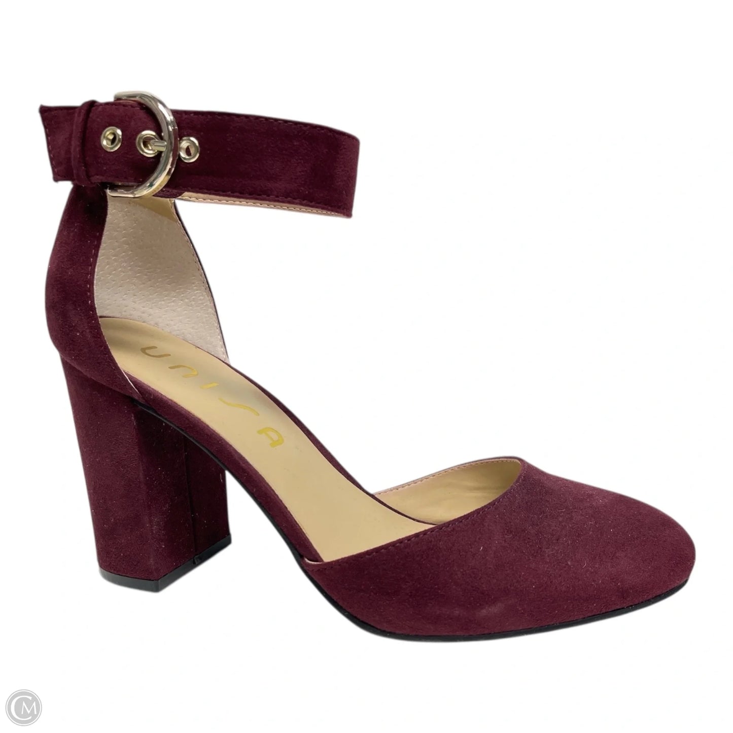 Shoes Heels Block By Unisa In Maroon, Size: 8.5