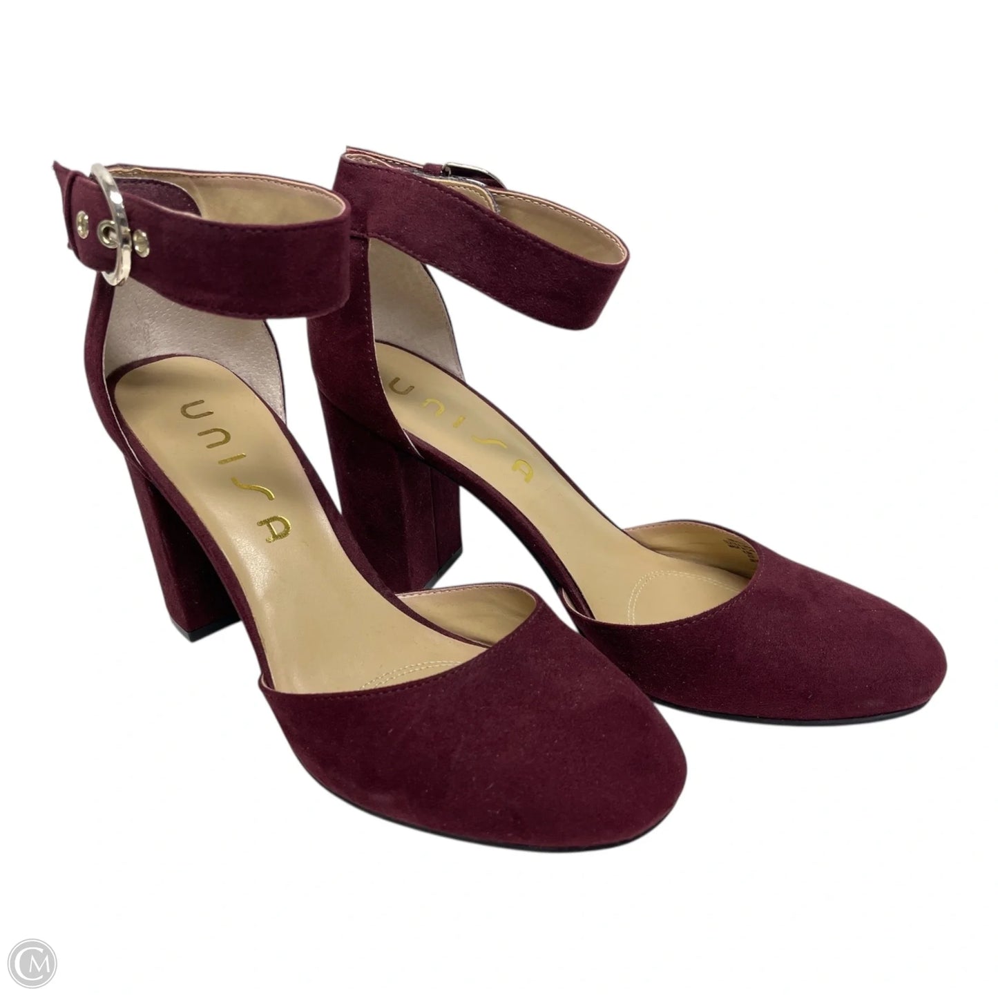 Shoes Heels Block By Unisa In Maroon, Size: 8.5
