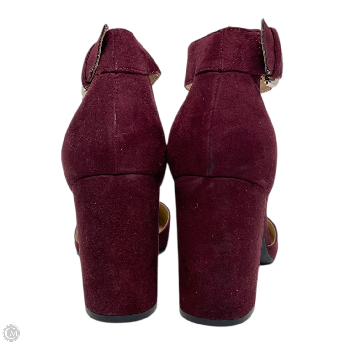 Shoes Heels Block By Unisa In Maroon, Size: 8.5