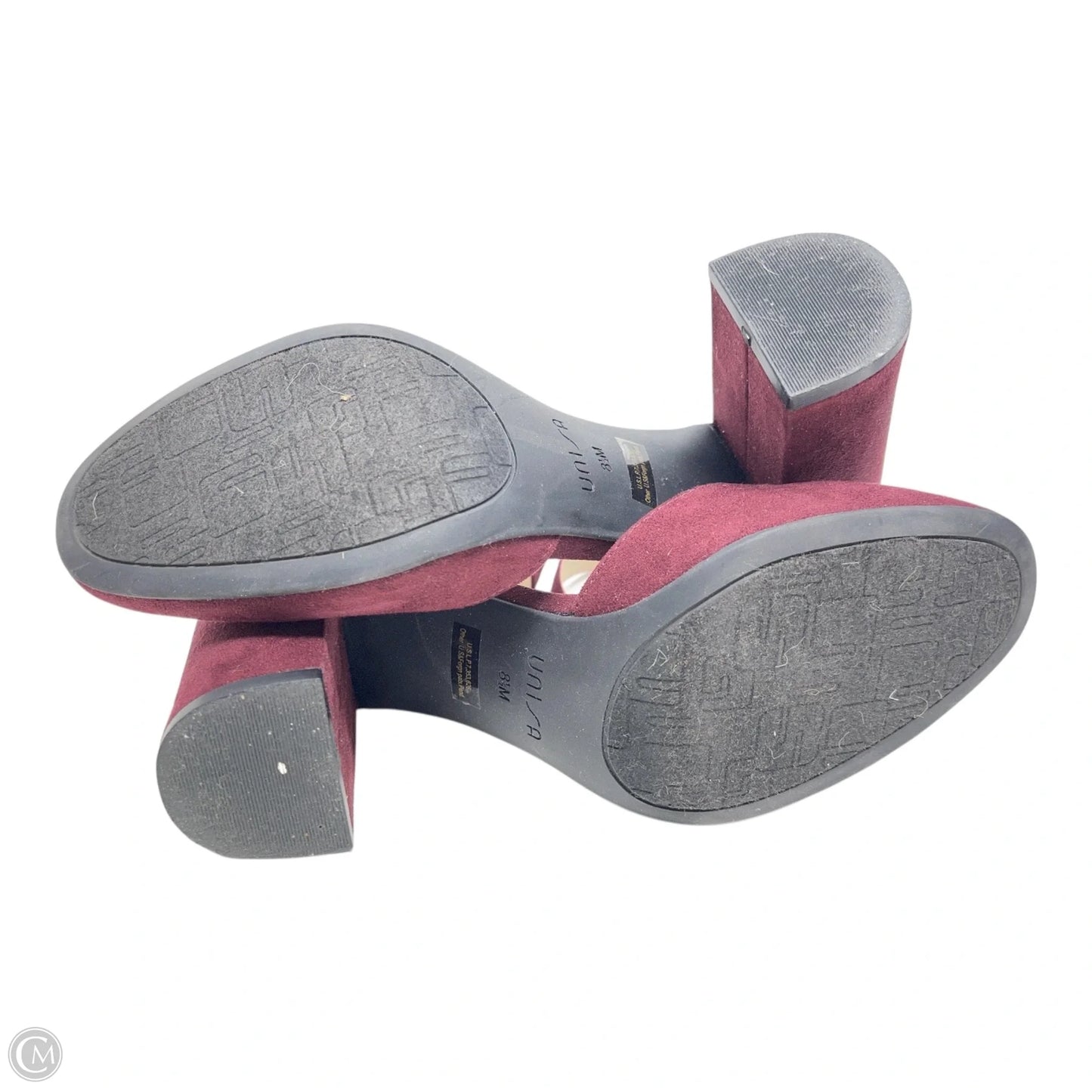 Shoes Heels Block By Unisa In Maroon, Size: 8.5