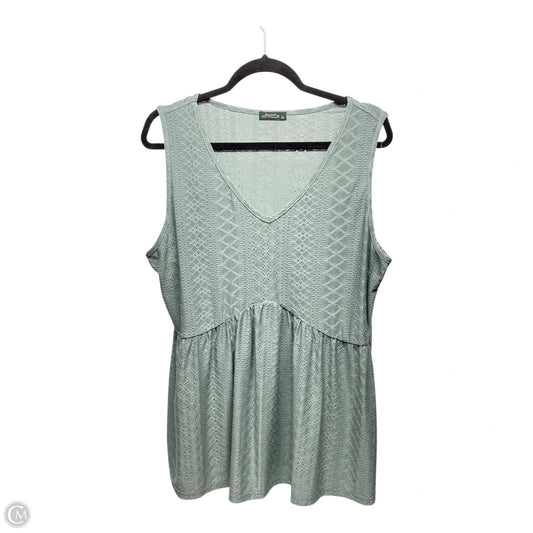 Top Sleeveless By OFEEFAN In Green, Size: Xl