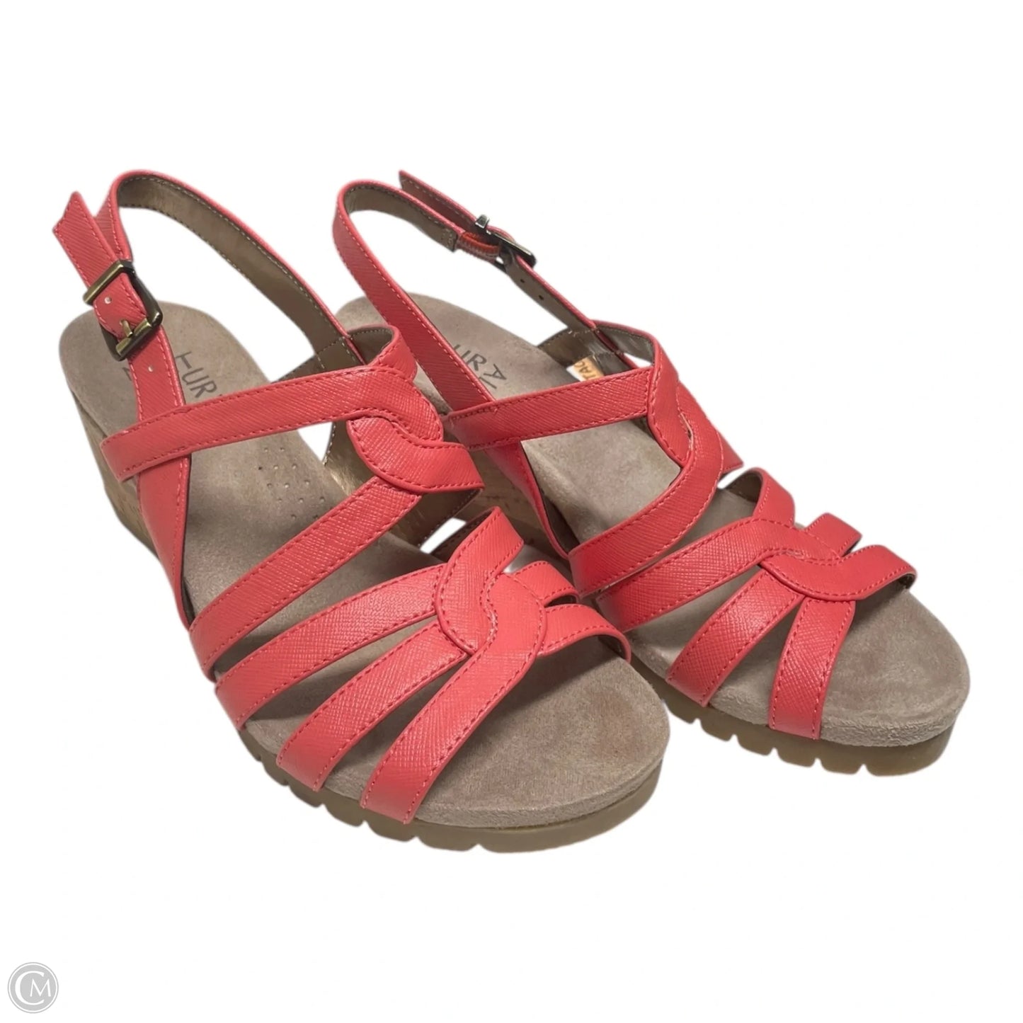 Sandals Heels Wedge By Naturalizer In Coral, Size: 6