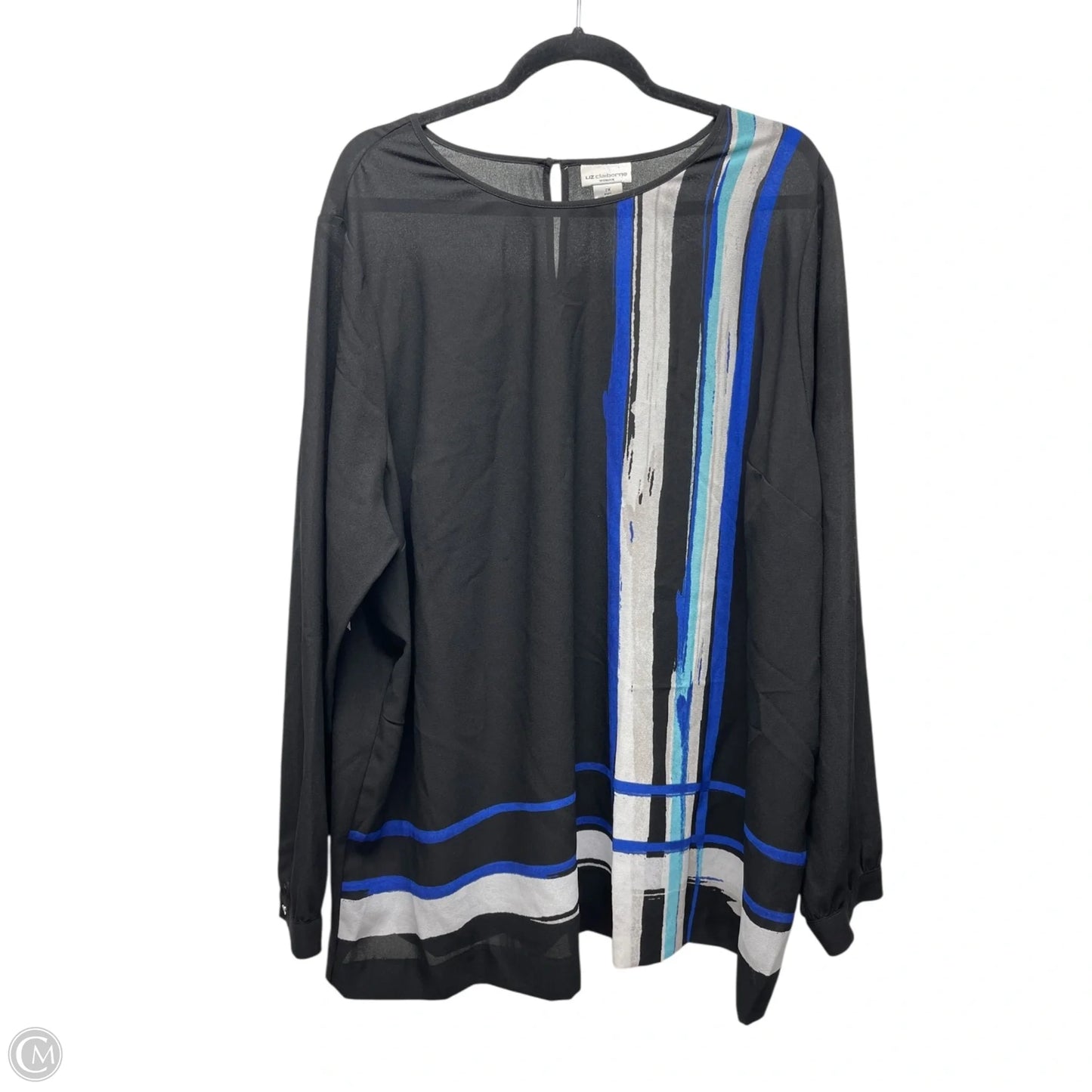 Top Long Sleeve By Liz Claiborne In Black, Size: 2x