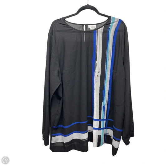 Top Long Sleeve By Liz Claiborne In Black, Size: 2x