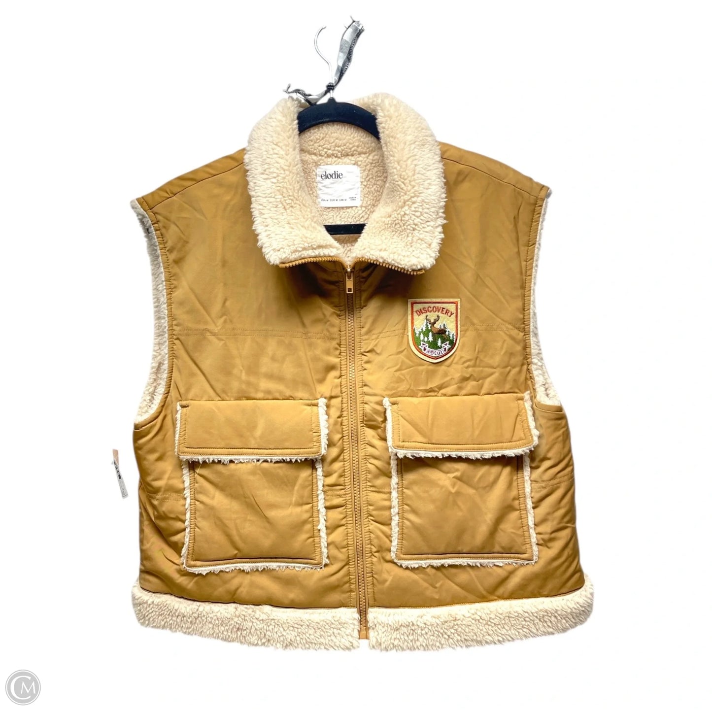 Vest Puffer & Quilted By Elodie In Tan, Size: M