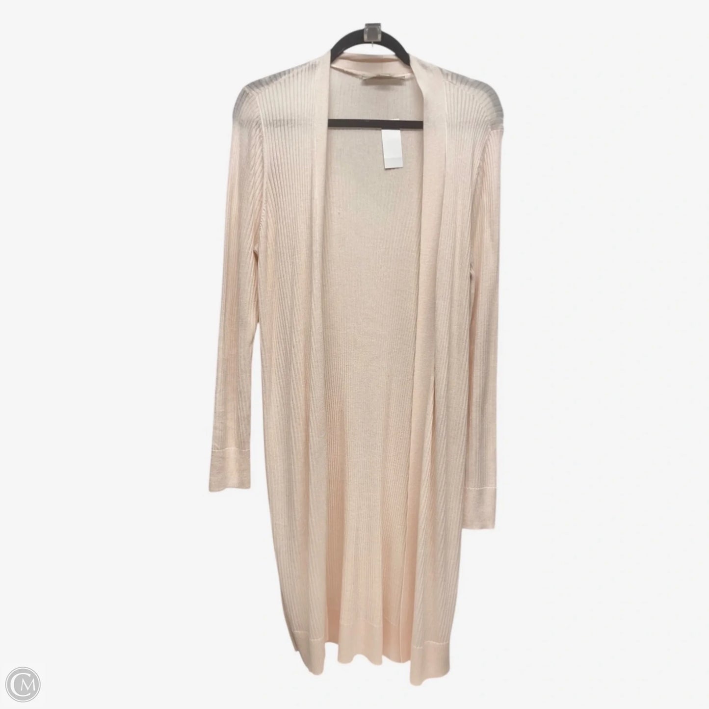 Sweater Cardigan By Loft In Peach, Size: L