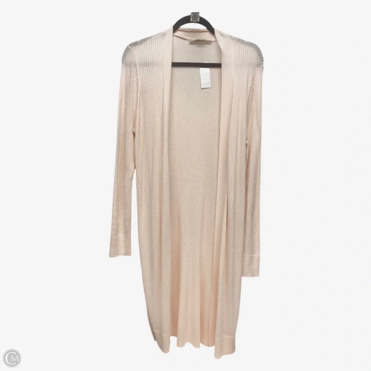 Sweater Cardigan By Loft In Peach, Size: L