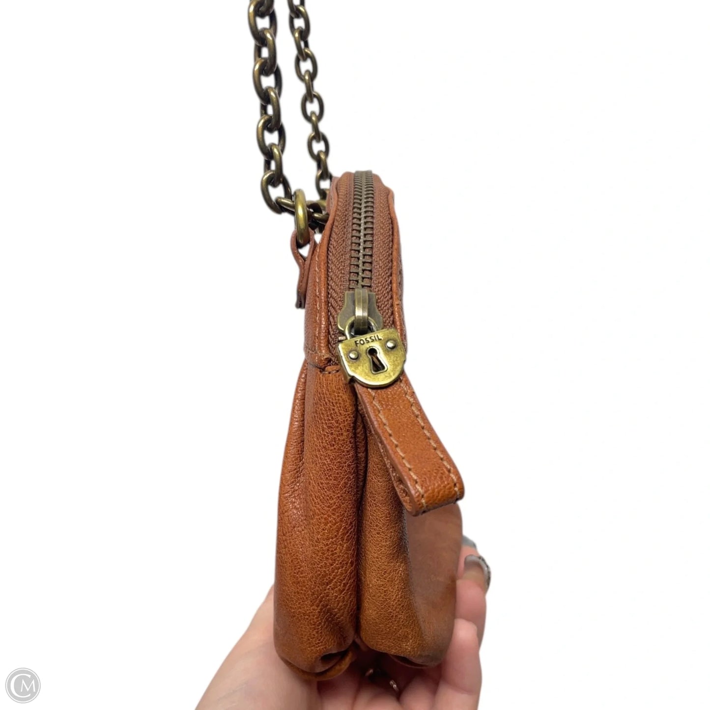 Crossbody Leather By Fossil, Size: Small