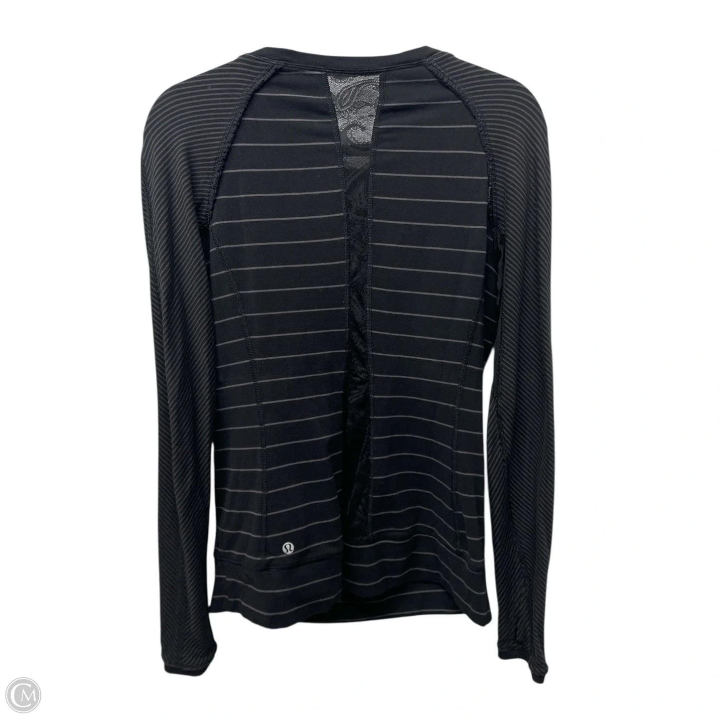 Athletic Top Long Sleeve Crewneck By Lululemon In Black & Grey, Size: M