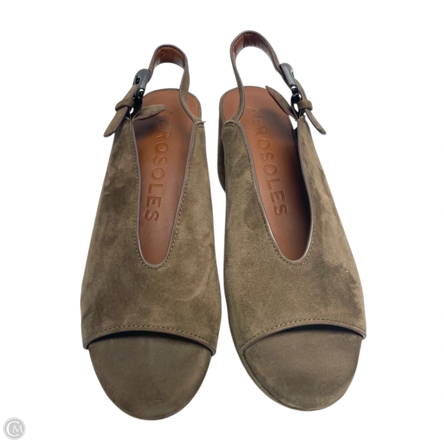 Sandals Heels Block By Aerosoles In Brown, Size: 9