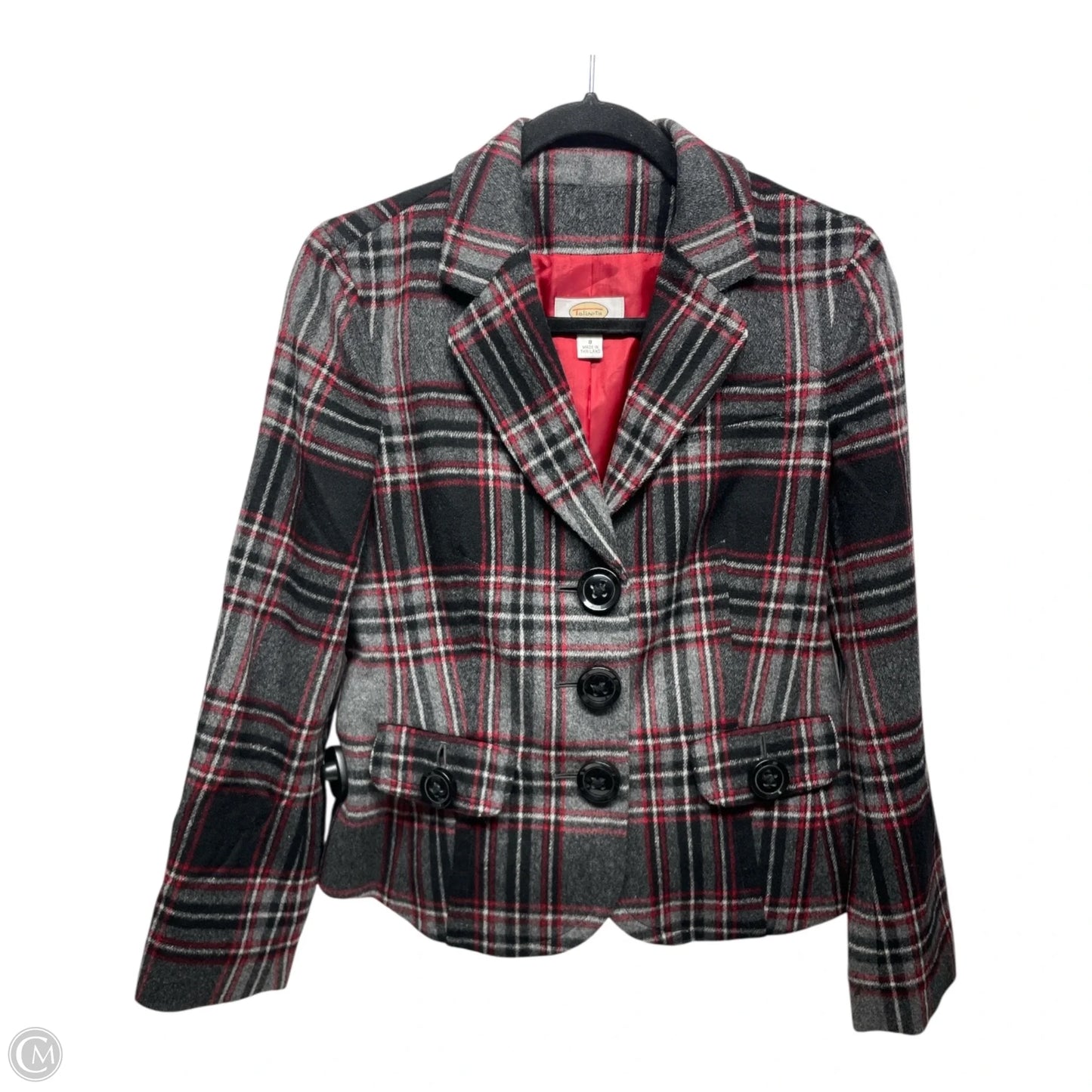 Blazer By Talbots In Plaid Pattern, Size: 8