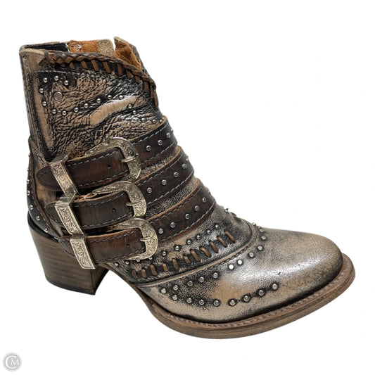 Boots Ankle Heels By FREEBIRD In Taupe, Size: 6