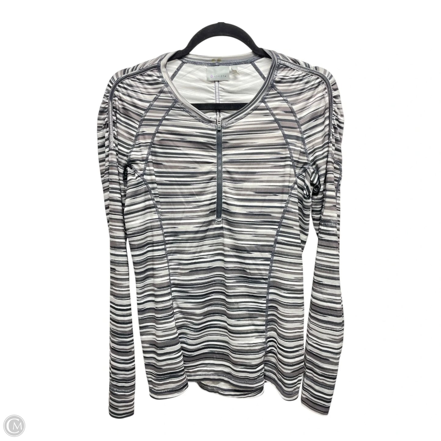 Top Long Sleeve By Athleta In Striped Pattern, Size: M