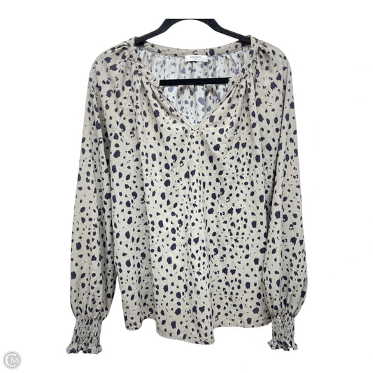 Top Long Sleeve By Zeagoo In Black & Tan, Size: L