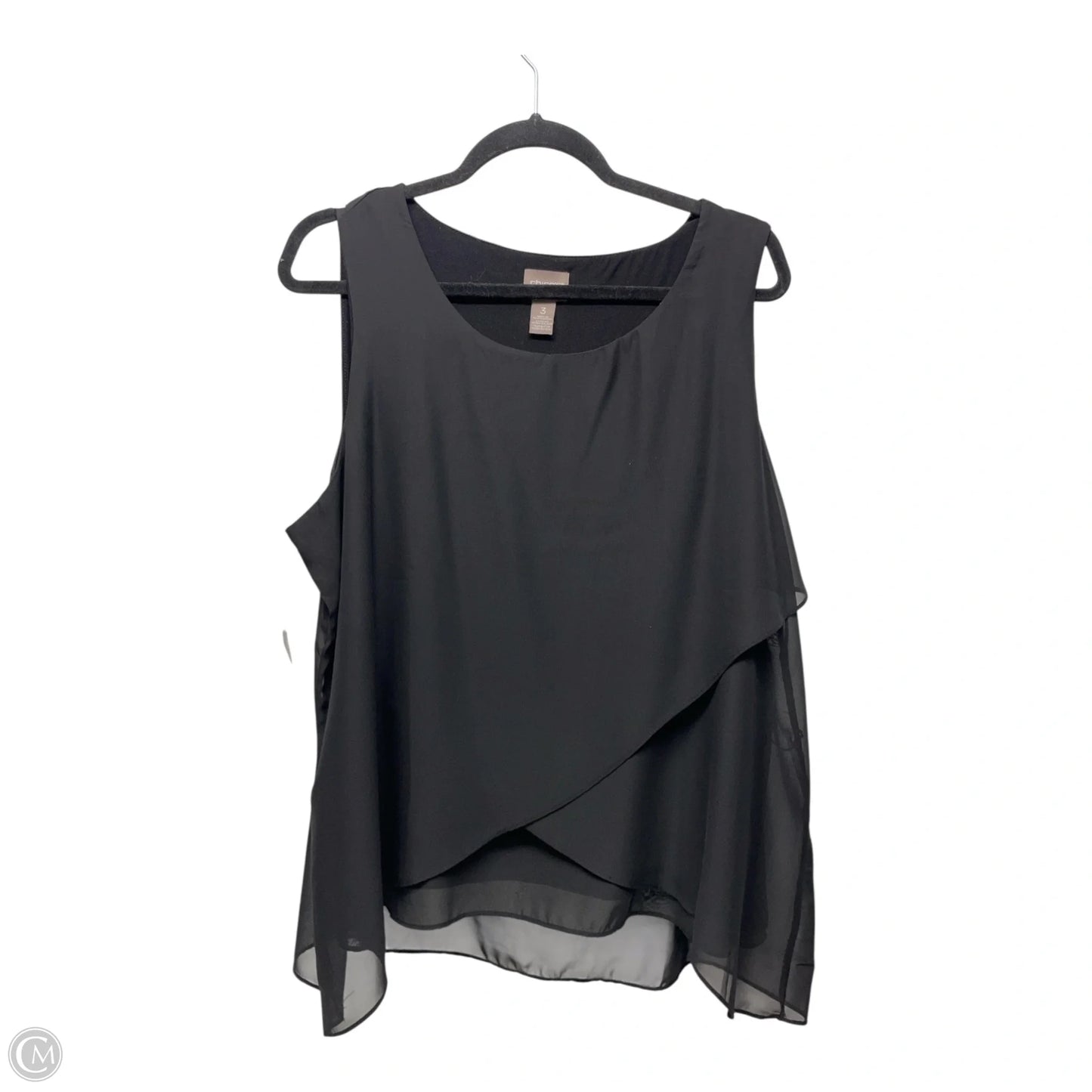Top Sleeveless By Chicos In Black, Size: Xl