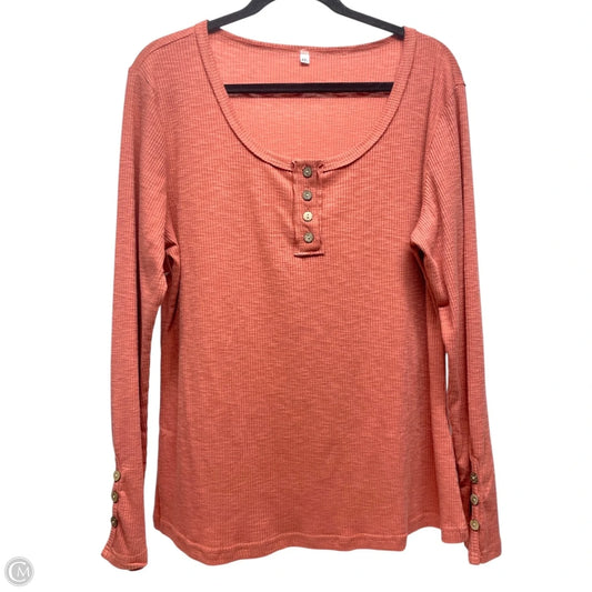 Top Long Sleeve By Clothes Mentor In Peach, Size: Xxl