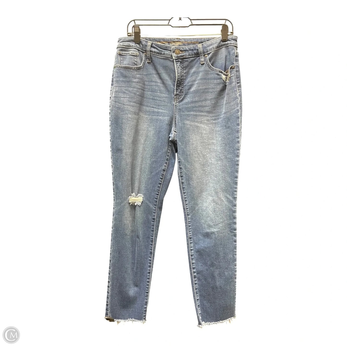 Jeans Straight By Chicos In Blue Denim, Size: 8