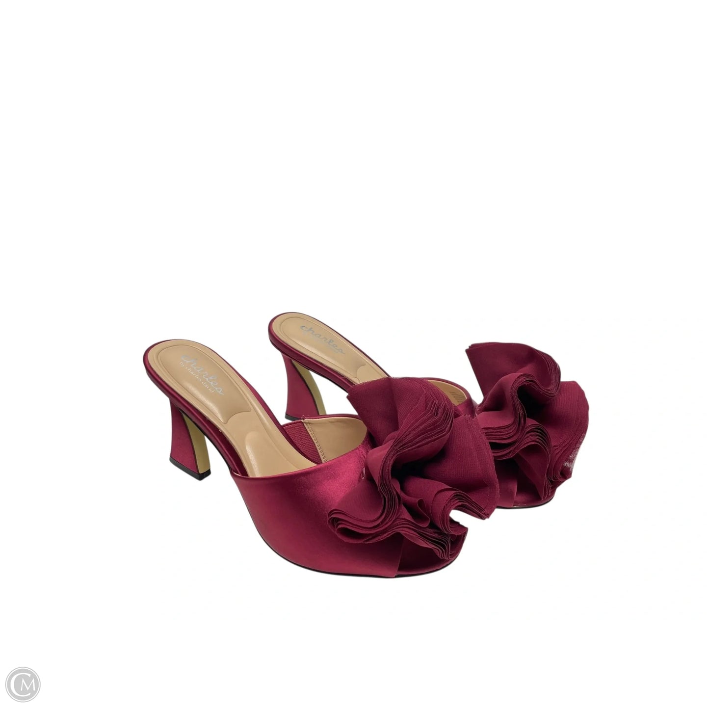 Sandals Heels Stiletto By Charles By Charles David In Maroon, Size: 6.5
