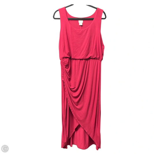 Dress Casual Midi By Chicos In Red, Size: M