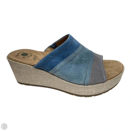 Sandals Heels Wedge By Earth Origins In Blue, Size: 8.5