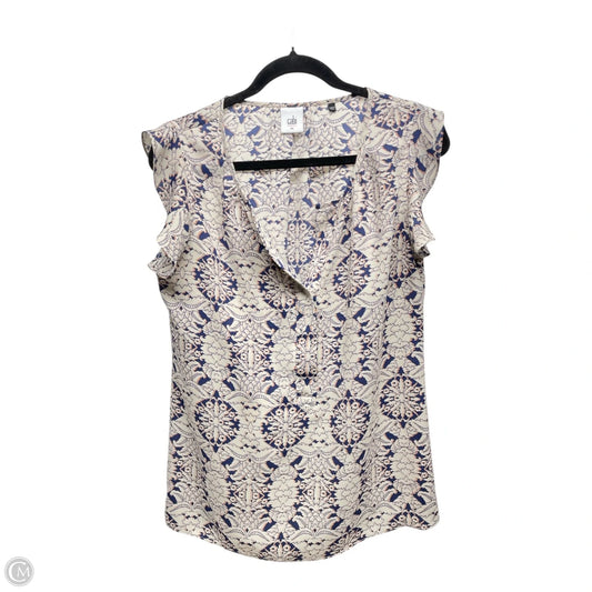 Top Short Sleeve By Cabi In Purple & Tan, Size: S