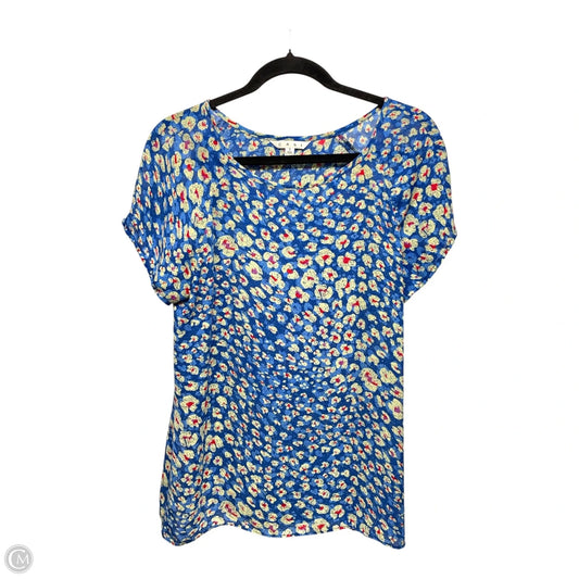Top Short Sleeve By Cabi In Blue Red & White, Size: S