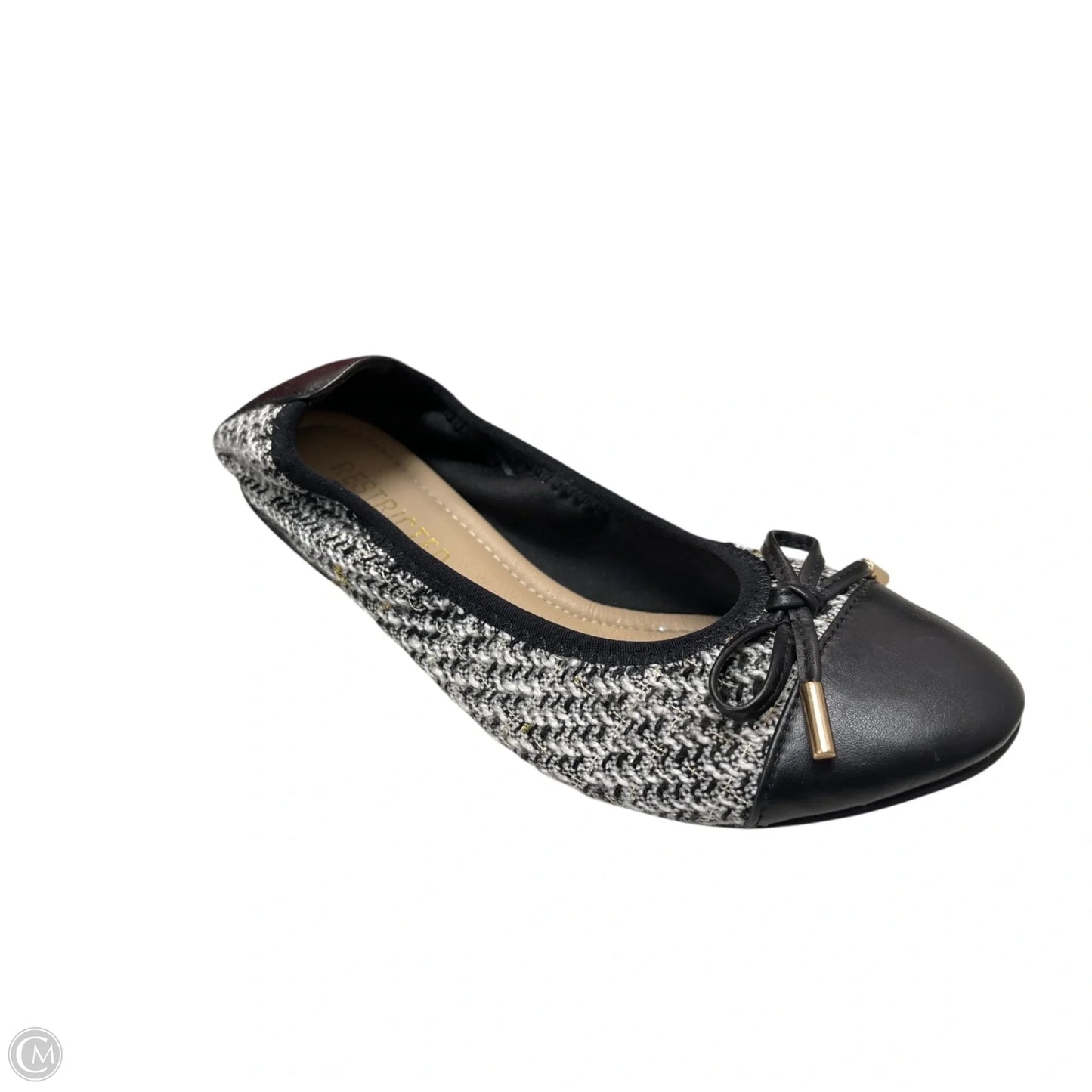 Shoes Flats By Restricted In Black & White, Size: 6