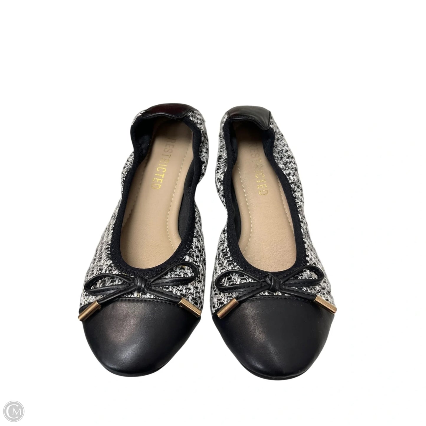 Shoes Flats By Restricted In Black & White, Size: 6