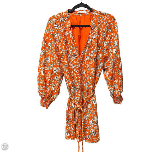 Dress Designer By Alice + Olivia In Orange & White, Size: 8