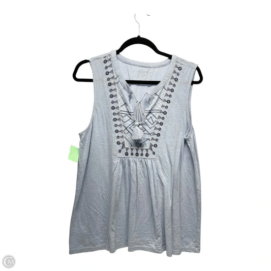 Top Sleeveless By Loft In Blue, Size: M