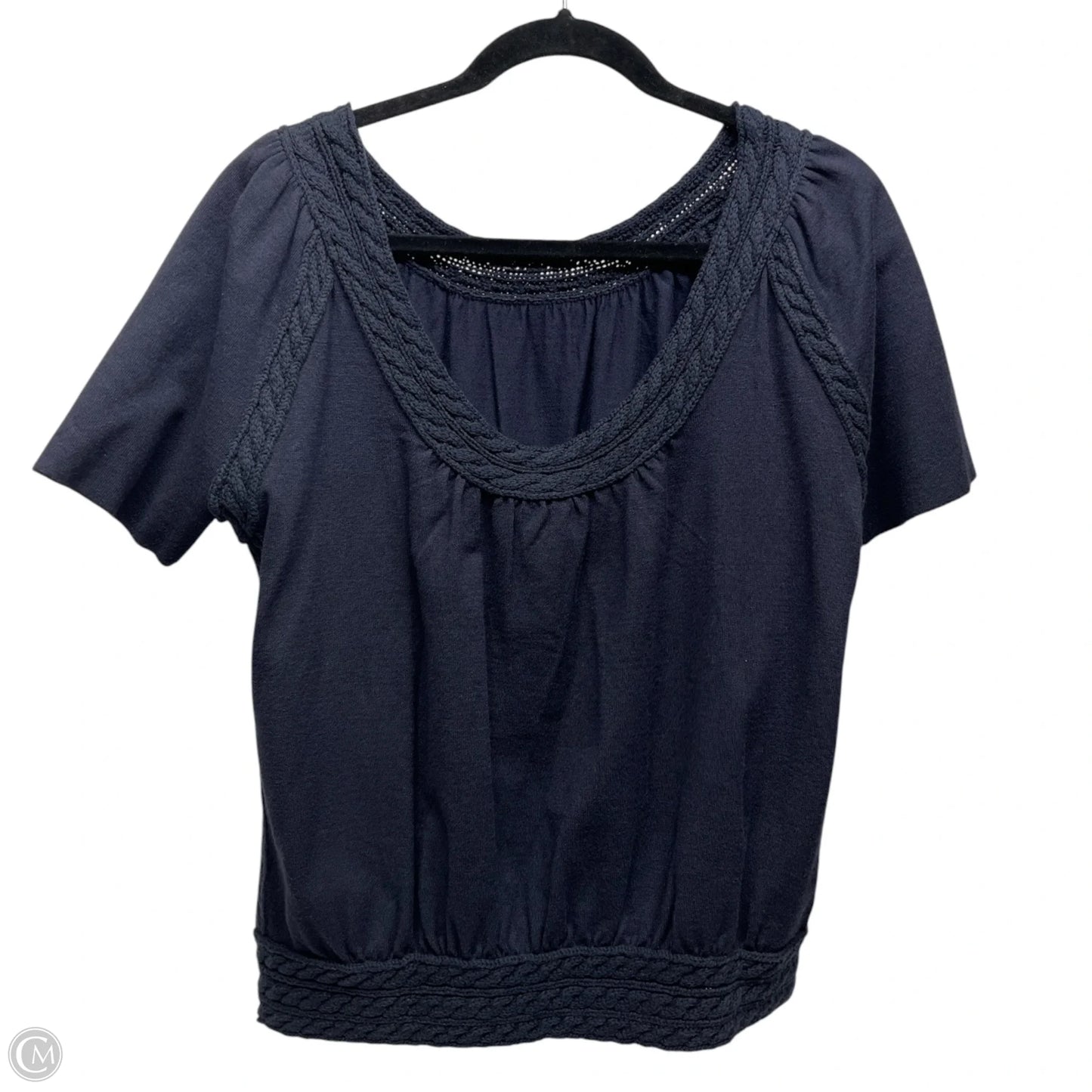 Top Short Sleeve By Cabi In Navy, Size: M