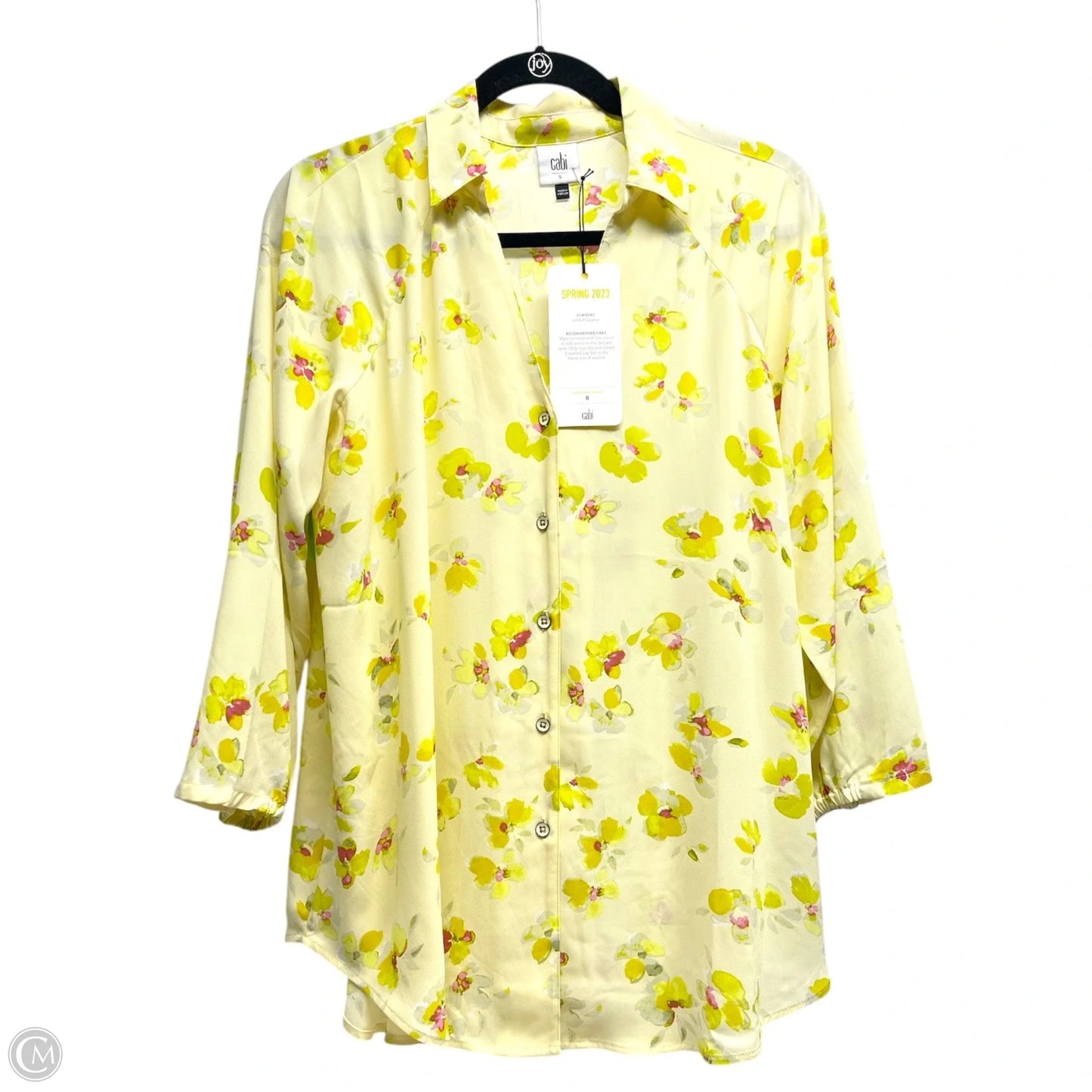 Top 3/4 Sleeve By Cabi In Floral Print, Size: S