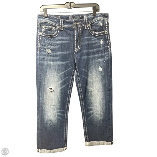 Jeans Cropped By Miss Me In Blue Denim, Size: 8