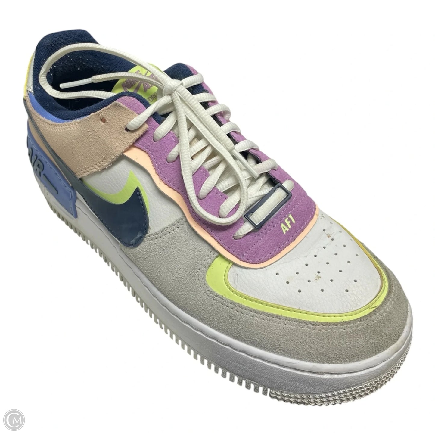 Shoes Sneakers By Nike In Purple & Yellow, Size: 10.5