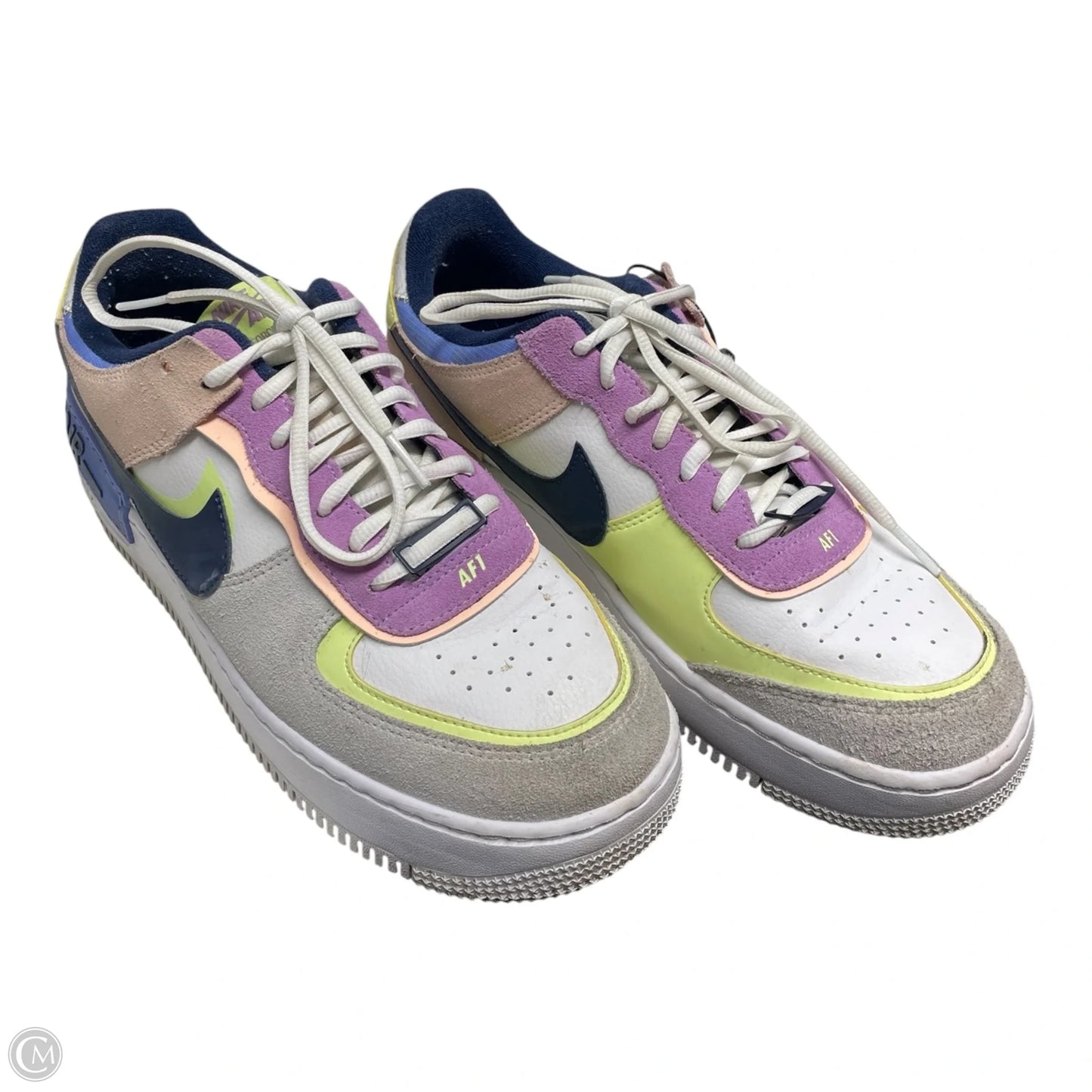 Shoes Sneakers By Nike In Purple & Yellow, Size: 10.5