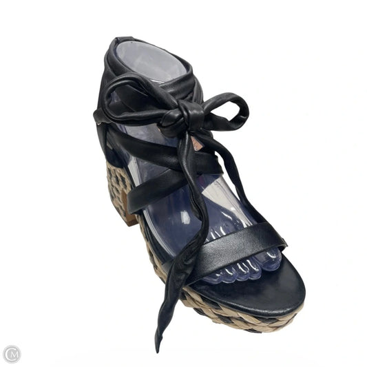 Sandals Heels Block By Vince Camuto In Black & Tan, Size: 7
