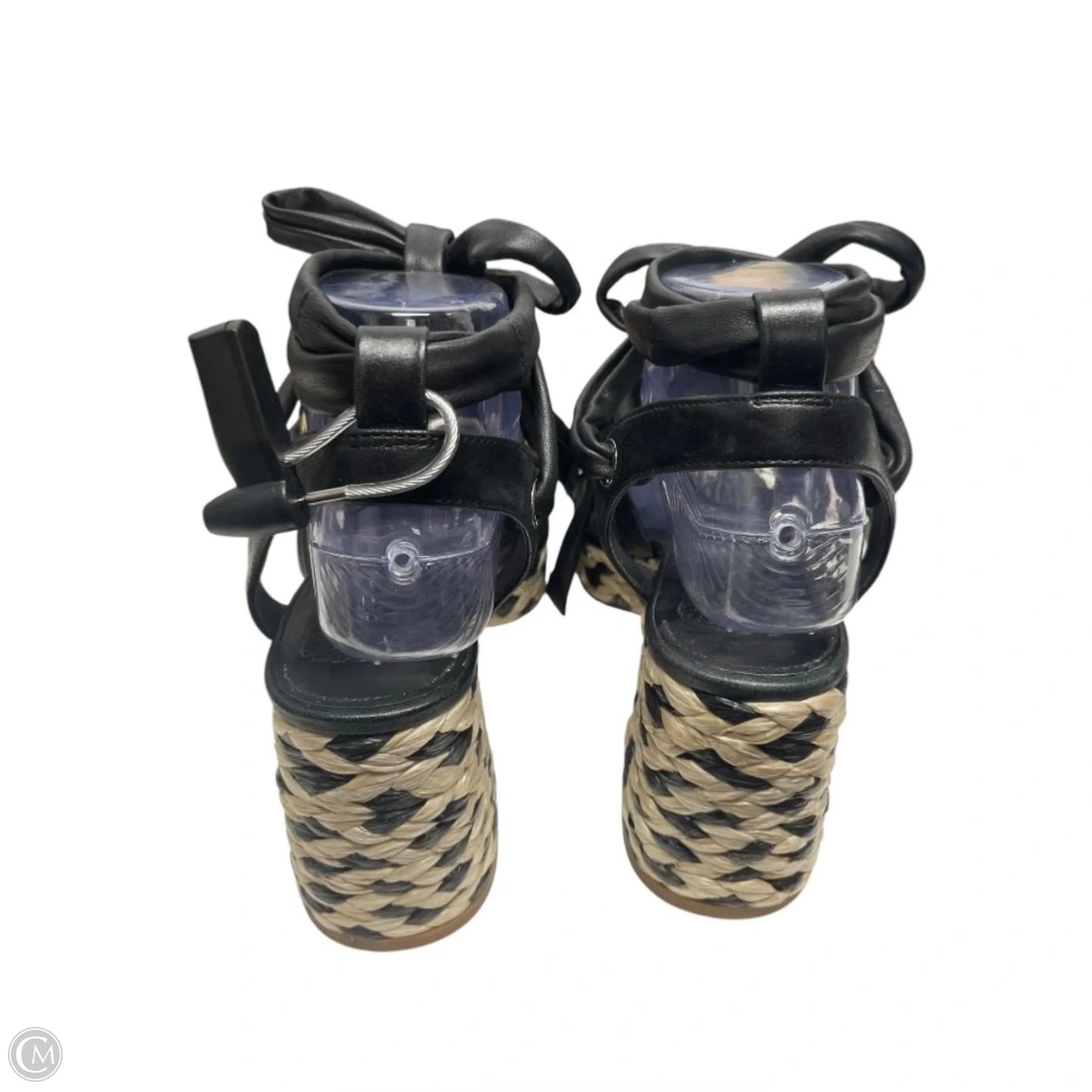Sandals Heels Block By Vince Camuto In Black & Tan, Size: 7