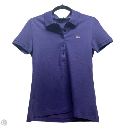Top Short Sleeve By Lacoste In Purple, Size: S