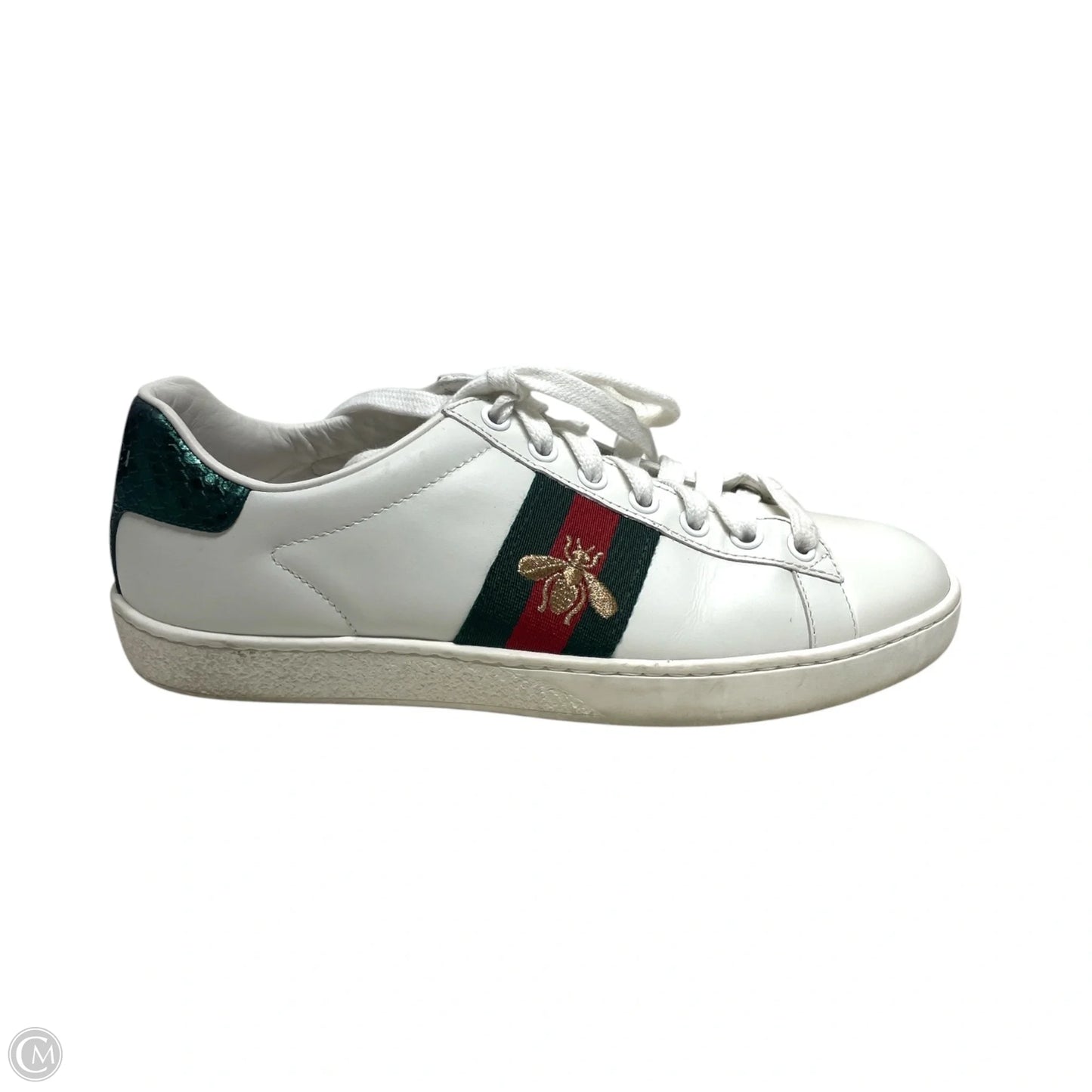 Shoes Luxury Designer By Gucci In White, Size: 6.5