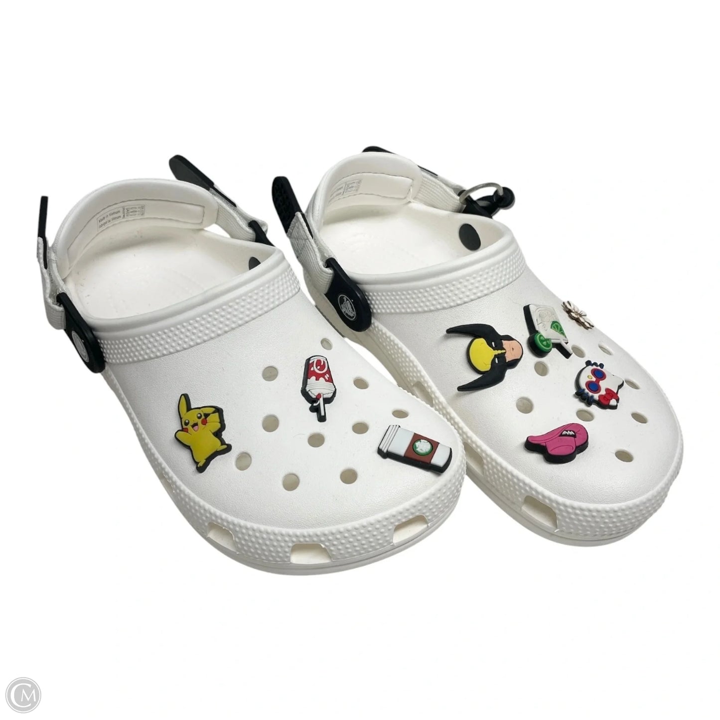 Shoes Flats By Crocs In White, Size: 5