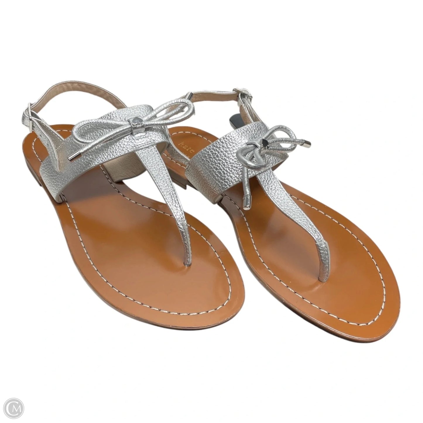 Sandals Designer By Kate Spade In Silver, Size: 8