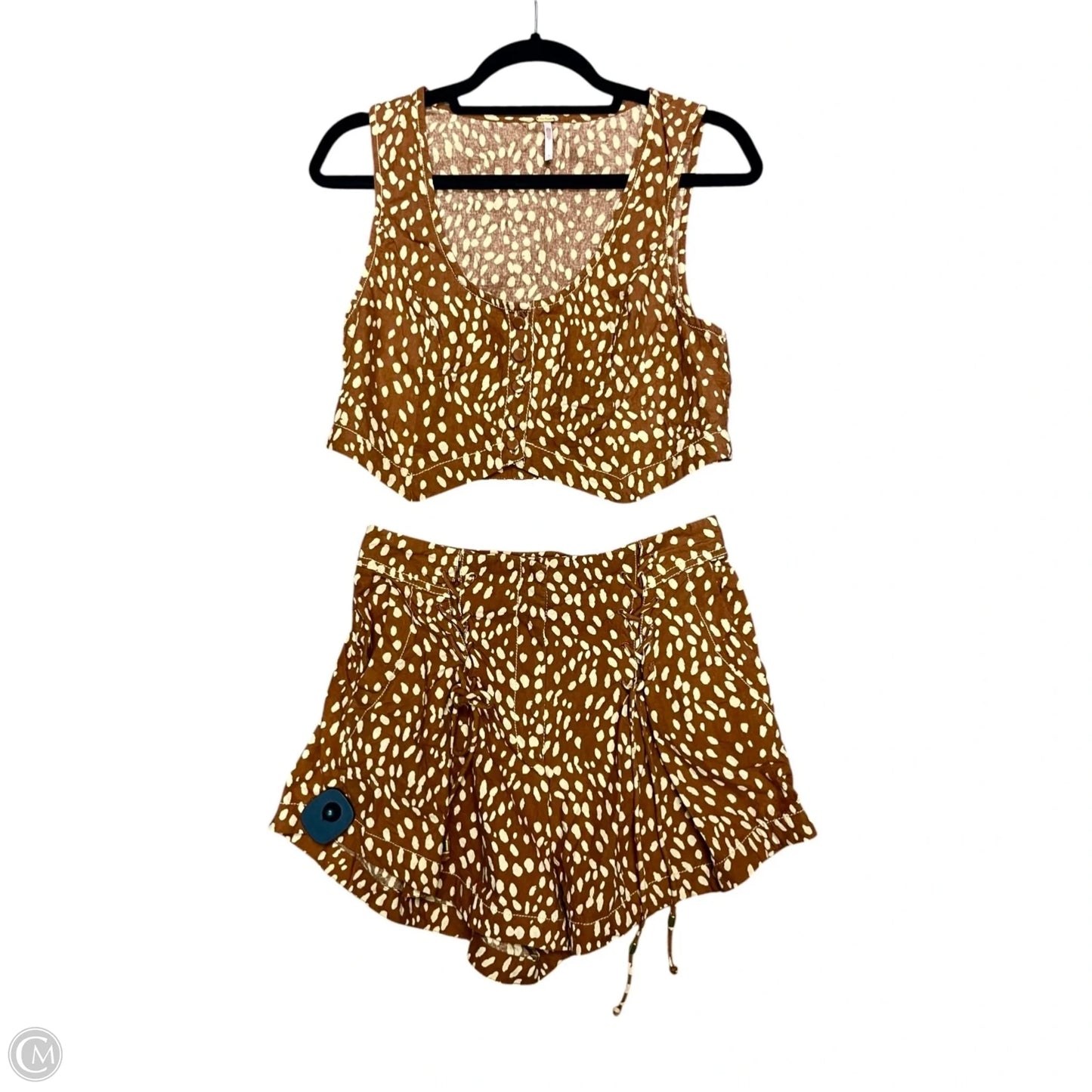 Shorts Set By Free People In Brown & Cream, Size: 6