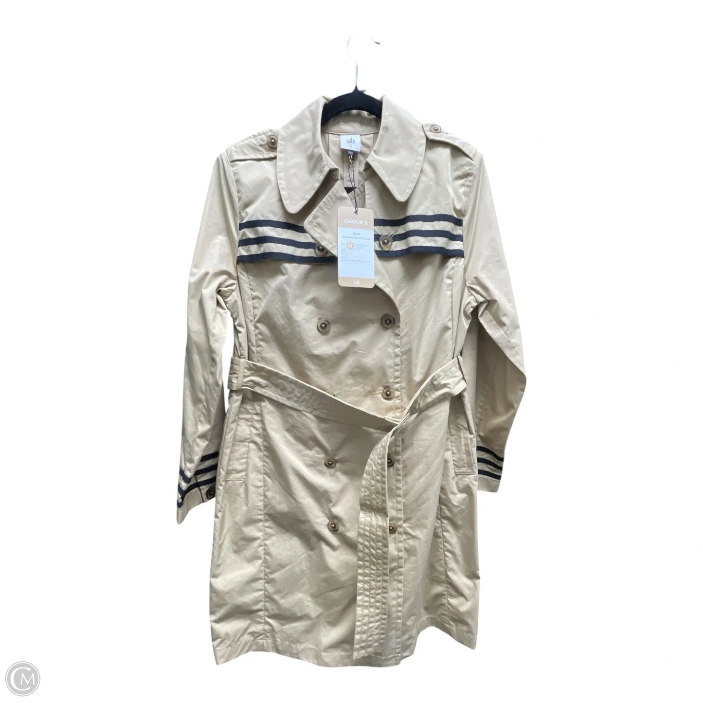 Coat Trench Coat By Cabi In Tan, Size: M