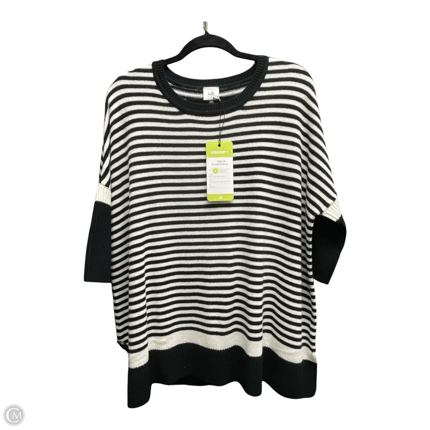 Sweater By Cabi In Black & Cream, Size: S