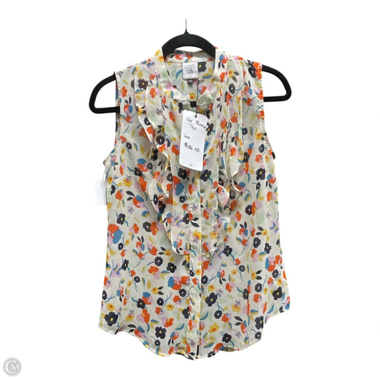 Top Sleeveless By Cabi In Multi-colored, Size: Xxs