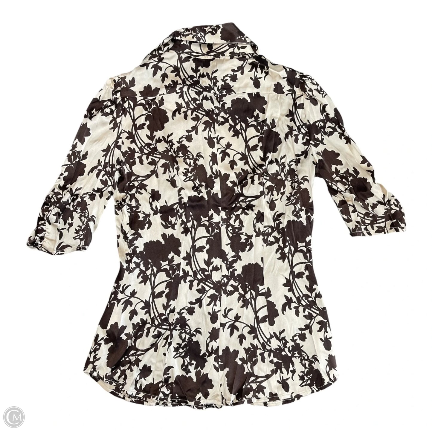 Top Short Sleeve By Bebe In Brown & Cream, Size: M